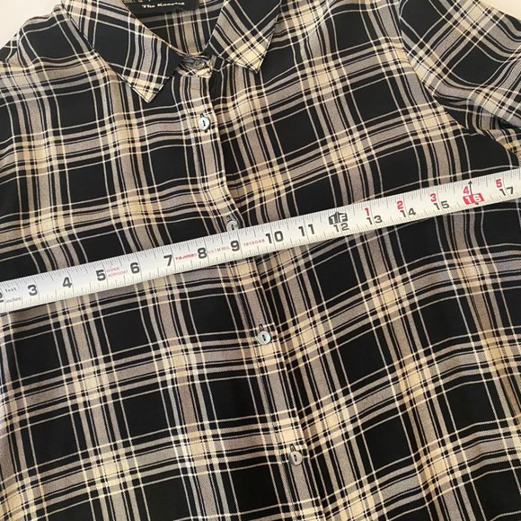 The Kooples xs black-and-cream plaid 100% silk shirt - Picture 7 of 14
